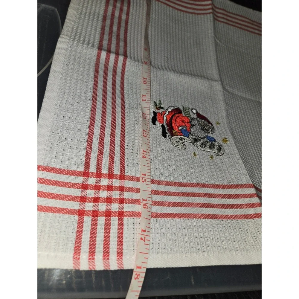 Grasslands Road Christmas Snowman Santa Hand Towel Napkin Set with Napkin Rings